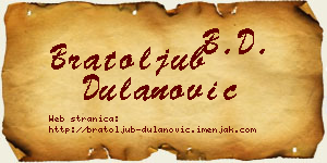 Bratoljub Dulanović vizit kartica